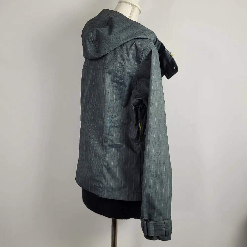 Columbia Gray Yellow Striped Ski Snowboard Coat Size Small In Women's